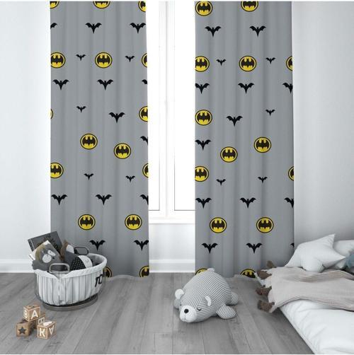 1 Kanat Çocuk Odası Perdesi Fon Perde Batman Yarasa