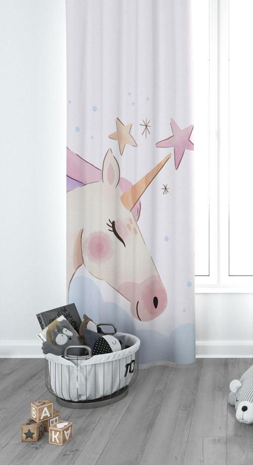 Unicorn Çocuk Odası Perdesi Fon Perde