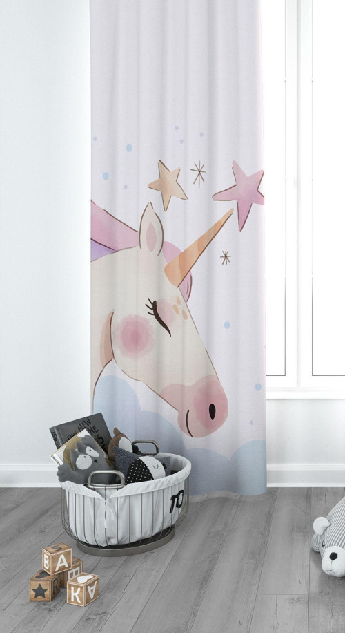 Unicorn Çocuk Odası Perdesi Fon Perde