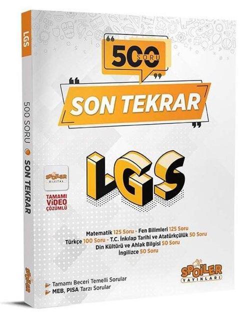 8.Sınıf LGS Son Tekrar 500 Soru
