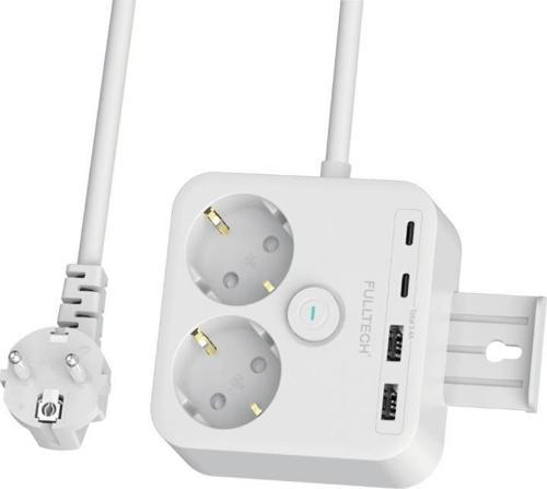 Beyaz Termal Akım Korumalı 2 Li Priz 2x Type C 2x USB 3680 W FTR-21