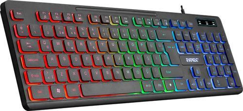 Kb-120 Sleek Siyah Usb Gökkuşağı Aydınlatmalı Q Gaming Kablolu Oyuncu Klavyesi
