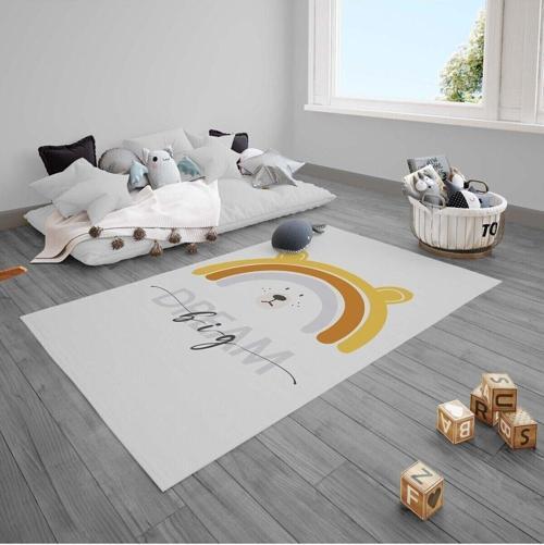 Çocuk Bebek Odası Halısı Gökkuşağı Ayıcık Dream Big