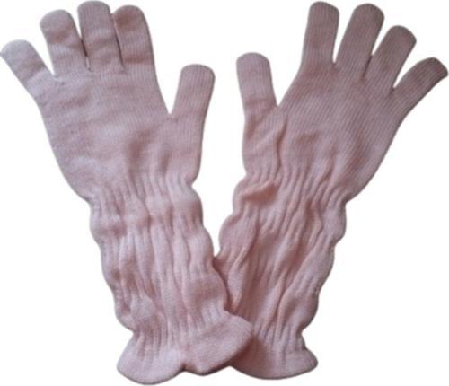 Lastikli Büzgülü Triko Pembe Uzun Eldiven