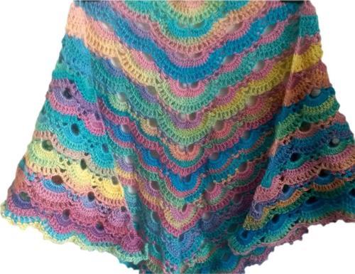 El Örgüsü Etnik Otantik Virüs Modeli Karışık Renk Küçük Boy Şal