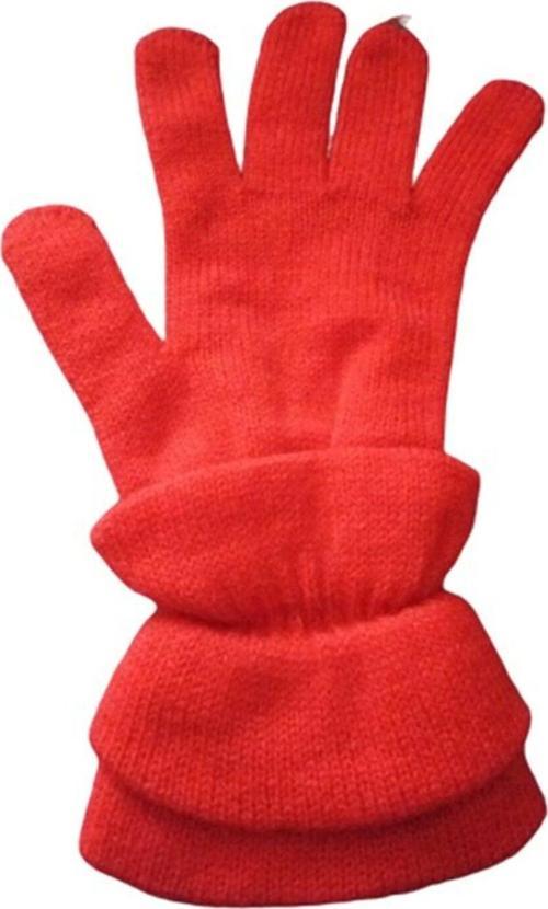 Fırfırlı Triko Kırmızı Eldiven