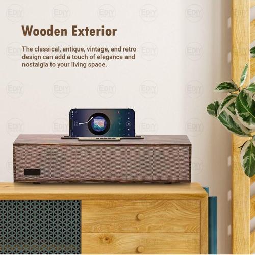 Yüksek Kaliteli Şarj Edilebilir Ahşap Radyo Bluetooth Hoparlör MP3 Çalar USB Telefon Standı Tutucu