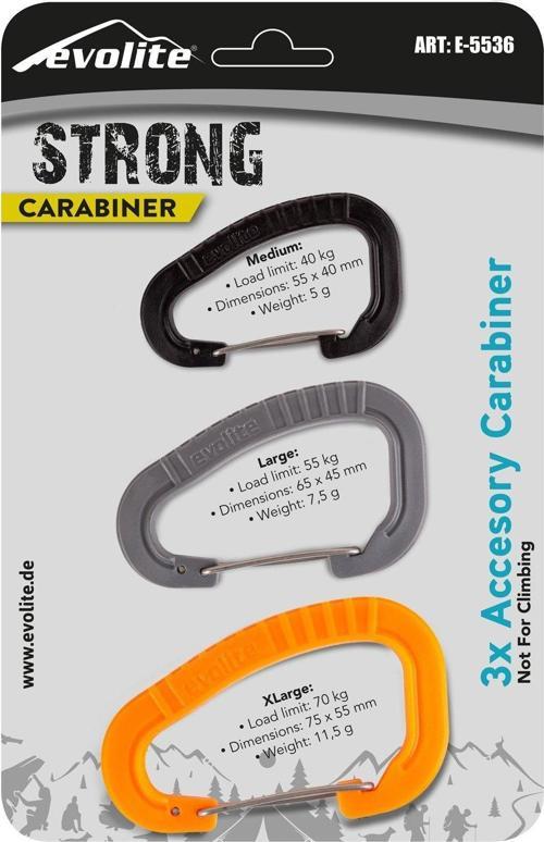 Strong 3'Lü Karabina Seti - Turuncu/Gri/Siyah