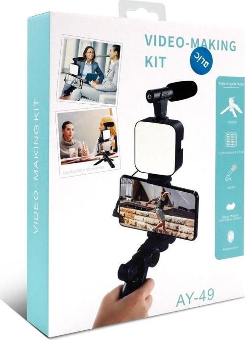 Home Paket Kit Video Fotoğraf Çekim Bluetooth Kumandalı Işık Ring Youtuber Set