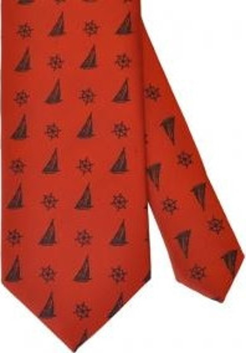 Kravat Dokuma Polyester Kırmızı Yelken