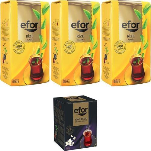 Rize Siyah Dökme Çay 1.000Gr X 3 Adet + Tomurcuk Bergamot Aromalı 100Gr