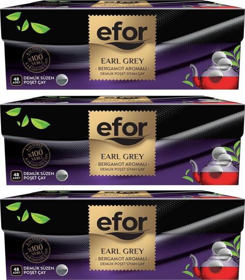 Earl Grey Demlik Poşet Çay 48Li 3Lü Set - Demlik Poşet Çay 144 Adet