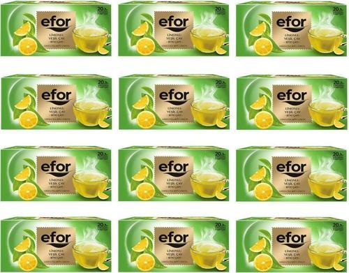 Limonlu Yeşil Çay Bardak Poşet Bitki Ve Meyve Çayı 20 Li X 12 Adet