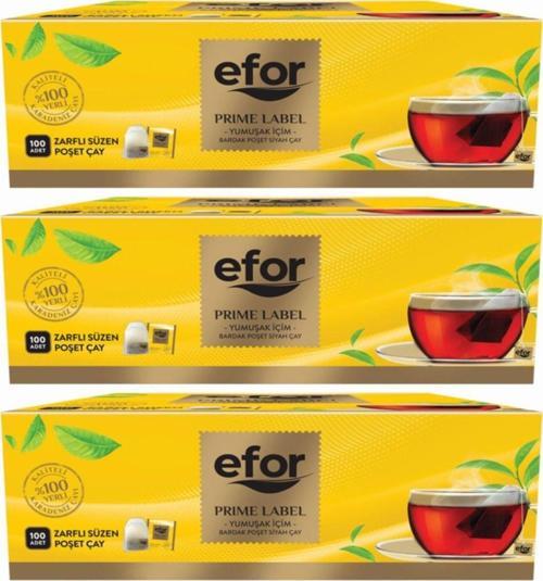 Prime Label Bardak Poşet Çay 100 Adet 3Lü Set - Bardak Poşet Çay 300 Adet