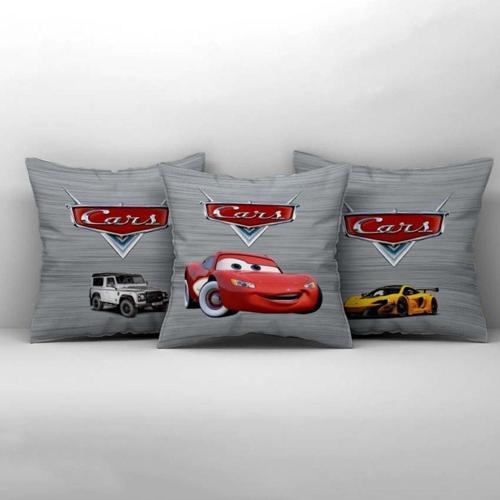 Çocuk Bebek Odası Kırlent Kılıfı Arabalı Şimşek Mcqueen