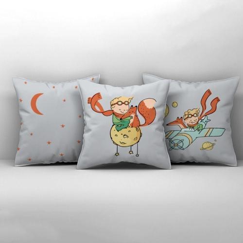 Çocuk Bebek Odası Kırlent Kılıfı Küçük Prens ve Tilki Arkadaşlar