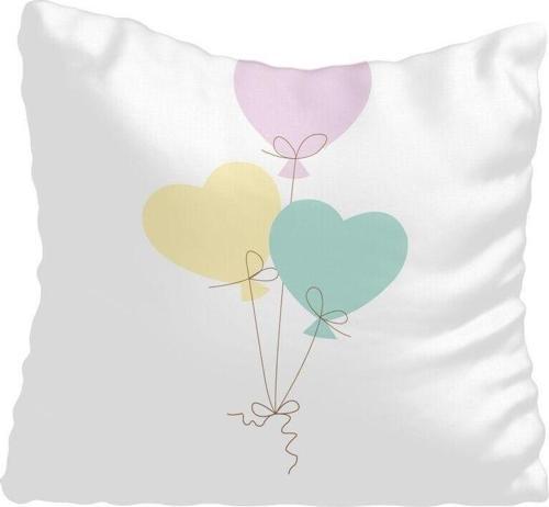 Renkli Kalpli Balon Çocuk Bebek Odası Kırlent Kılıfı