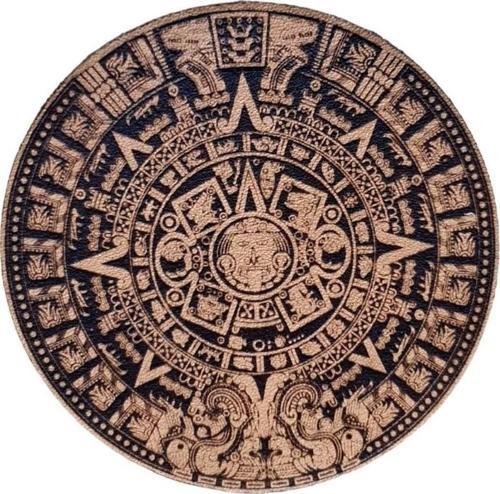 AZTEK MAYA TAKVİMİ Deri PEÇ - Arma - Askeri Patch 8 cm Çap