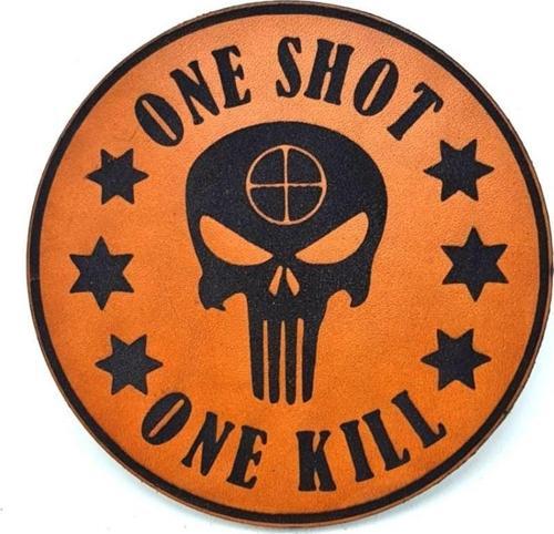 ONE SHOT ONE KILL KESKİN NİŞANCI Deri PEÇ - Arma - Askeri Patch