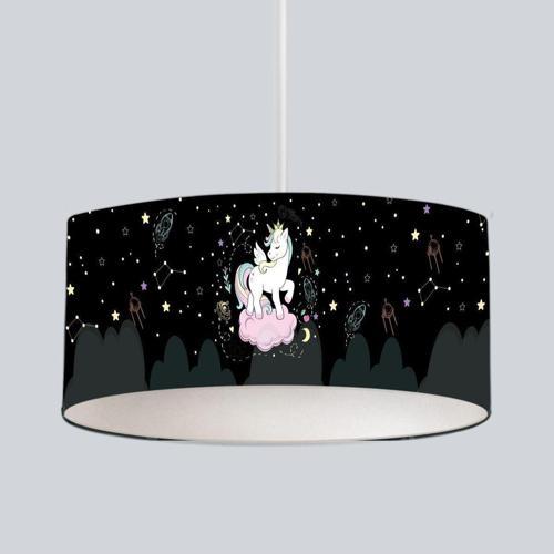 Çocuk Bebek Odası Sarkıt Avize Pembe Bulutlu Yıldızlı Unicron