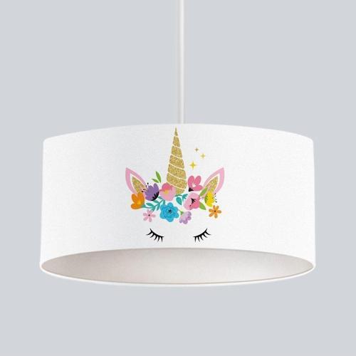 Unicorn At,çiçek Taç Çocuk Bebek Odası Avize