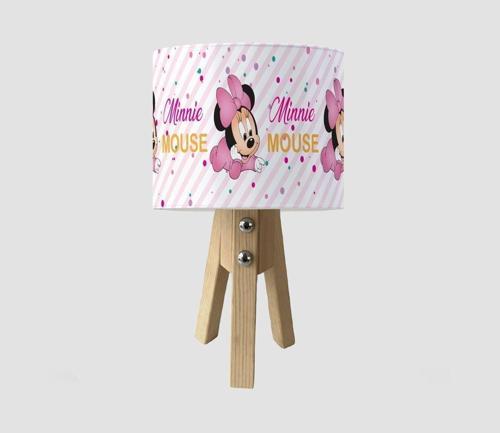 Çocuk Bebek Odası Abajur Puantiyeli Minnie Mouse