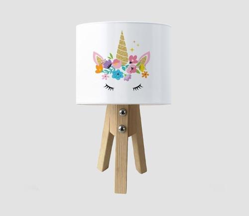 Çocuk Bebek Odası Abajur Kirpikli Unicorn