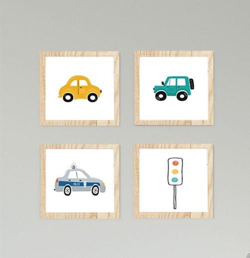 Çocuk Bebek Odası Tablo Arabalar Trafik Işıkları