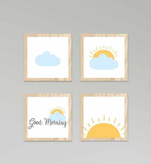 Çocuk Bebek Odası Tablo Bultulu Güneşli