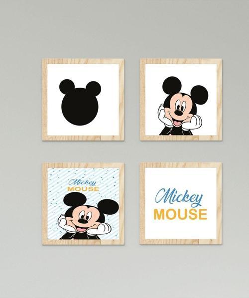 Çocuk Bebek Odası Tablo Puantiyeli Mickey Mouse