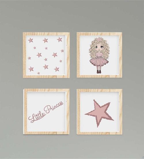 Çocuk Bebek Odası Tablo Yıldızlı Little Princess
