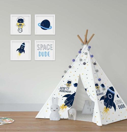 Çocuk Bebek Odası Oyun Çadırı Astronot Uzay Roket