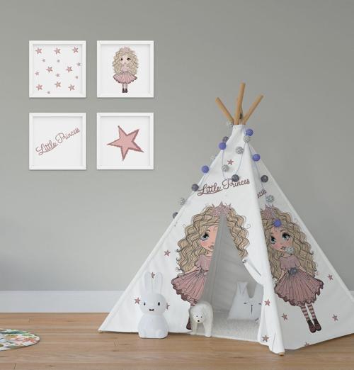 Çocuk Bebek Odası Oyun Çadırı Yıldızlı Little Princess