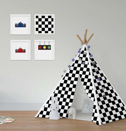 Çocuk Bebek Odası Oyun Çadırı Yarışcı Formula 1 Arabalar