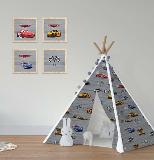 Çocuk Bebek Odası Oyun Çadırı Arabalı Şimşek Mcqueen