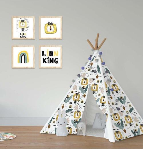 Çocuk Bebek Odası Oyun Çadırı Mutlu Aslan Lion King