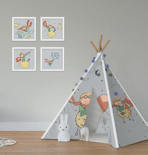 Çocuk Bebek Odası Oyun Çadırı Küçük Prens ve Tilki Arkadaşlar