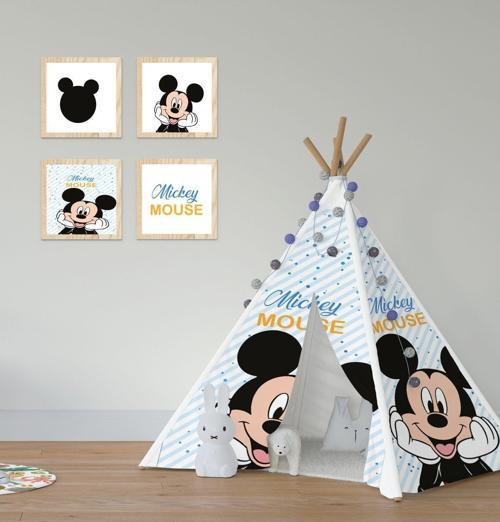 Çocuk Bebek Odası Oyun Çadırı Puantiyeli Mickey Mouse