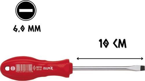 X-Plus Tornavida Mıknatıslı DÜZ Uçlu 6.0 - 10 cm.