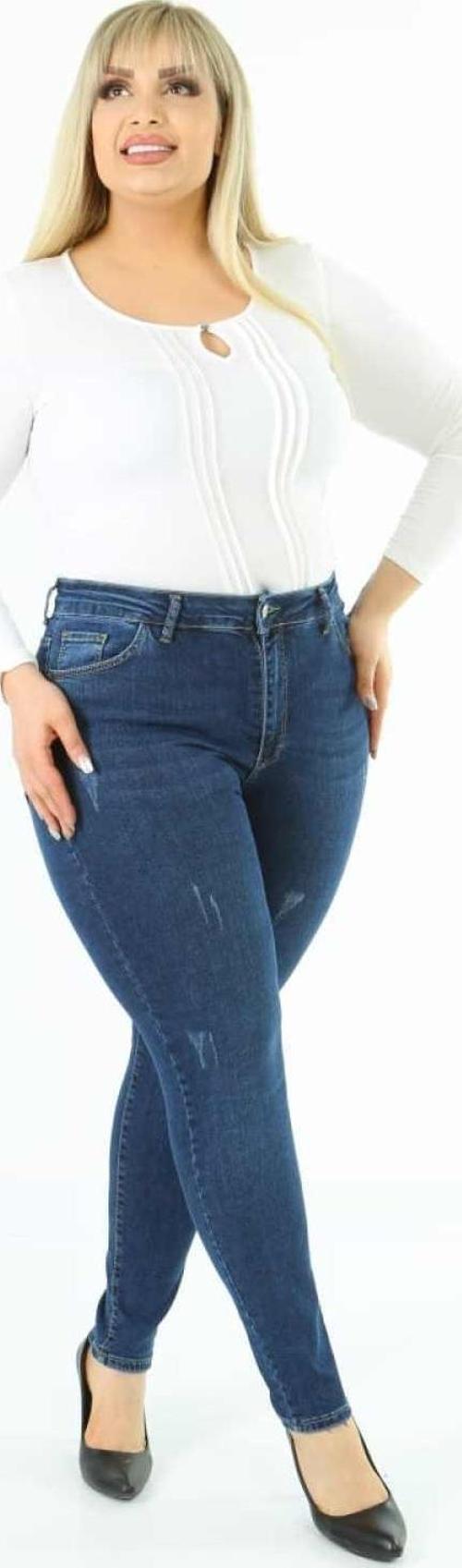 Slim Fit Jean Büyük Beden Yüksek Bel Dar Kesim Esnek Kot Pantolon C597