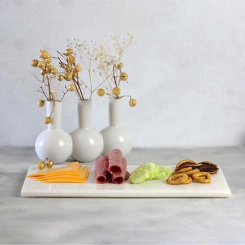 Mermer Beyaz 30X15 Cm Sunum Tabağı