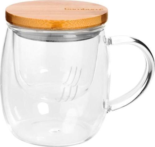 Dani Bambu Kapaklı Cam Kupa 350 Ml