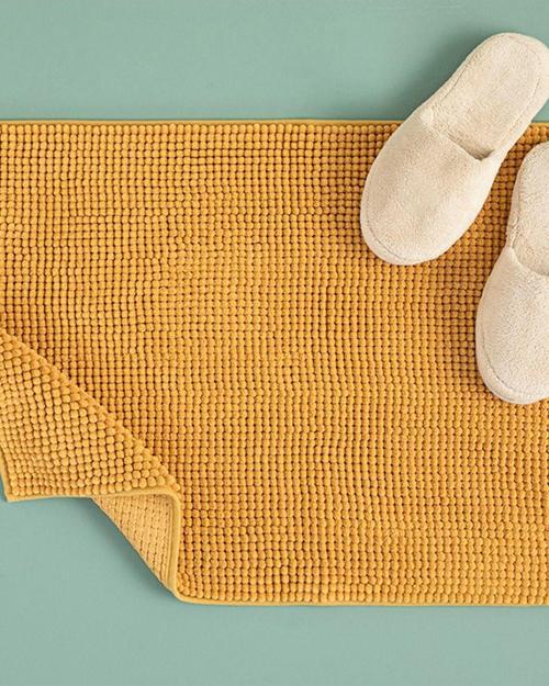 Paige Polyester Makarna Banyo Paspası 50X80 Cm Sarı
