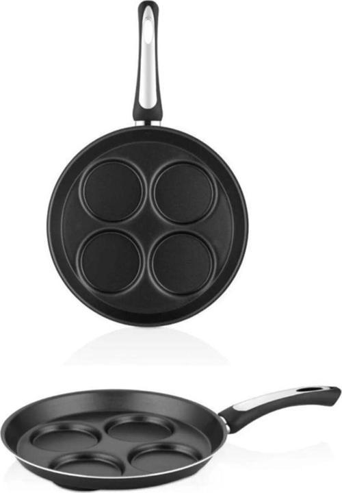 Redio 4 Gözlü 28 Cm Mücver , Pankek Ve Yumurta Tavası Burger Köfte Tavası Hamburger Tava Xl Pancake
