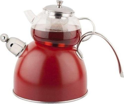 004-01-Chef Nature Kırmızı Düdüklü Çaydanlık Tk.980Ml 2300Ml Tanti A30002829