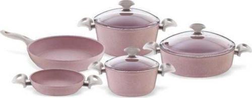Pembe 8 Parça Granit Tencere Seti