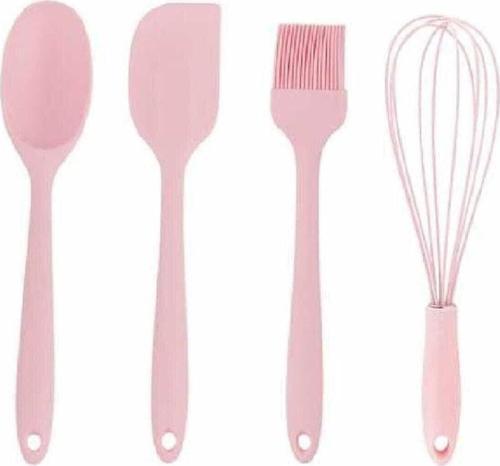 Silikon Açık Pembe 4 Lü Büyük Hazırlık Seti