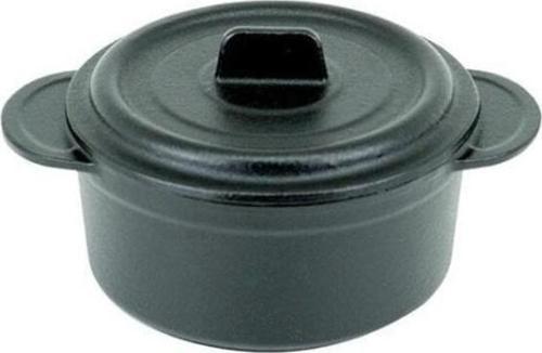 T1794 Caste Mini Güveç Döküm Tencere Mat Siyah 10 Cm