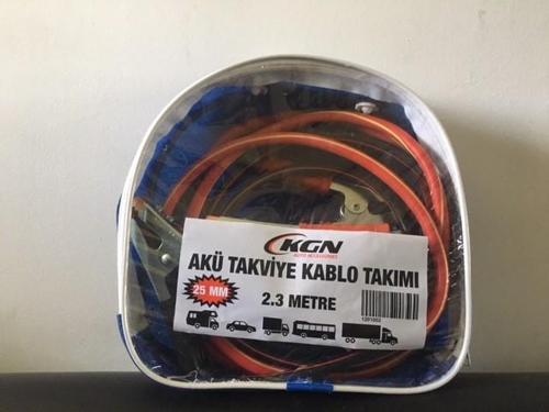 AKÜ TAKVİYE AKTARMA KABLOSU  ÇANTALI TİP 2.3 METRE 25MM