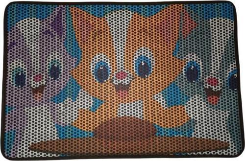 Büyük Elekli Çift Katlı Kedi Kumu Paspası 75X59 cm Desenli No:2